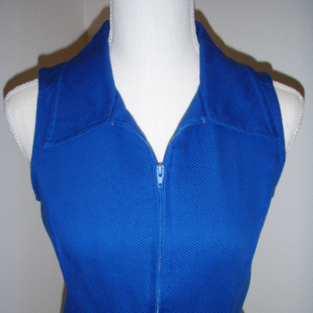 Vintage Royal Blue Cotton Pique Crop Top/Vest